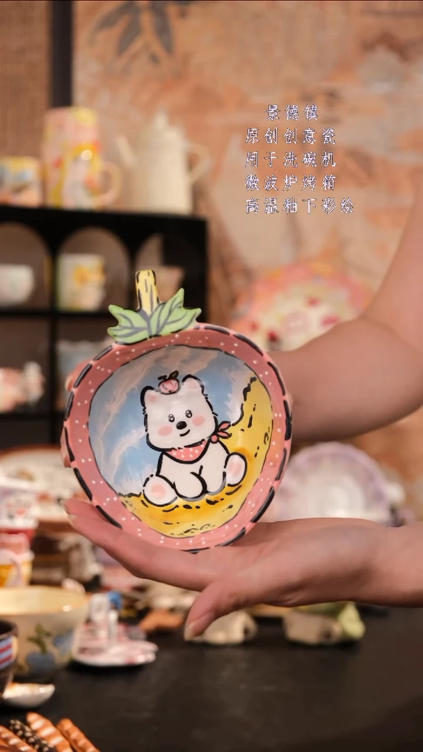 摆件景德镇手工手绘设计师款