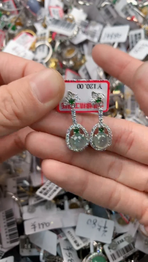 银S925镶嵌戒指翡翠333