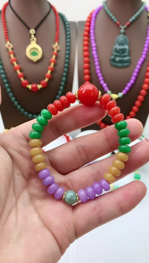 【闪购商品】翡翠手链14K金镶嵌S215手链