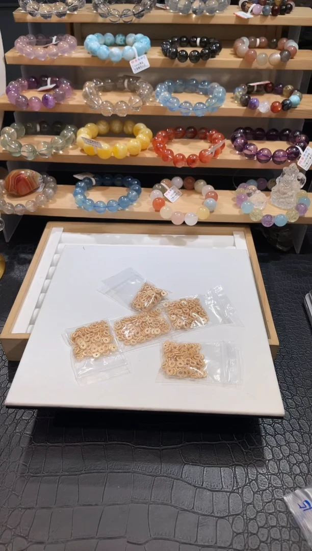 水晶手链未镶嵌金色齿轮圆环配件 多样性发一