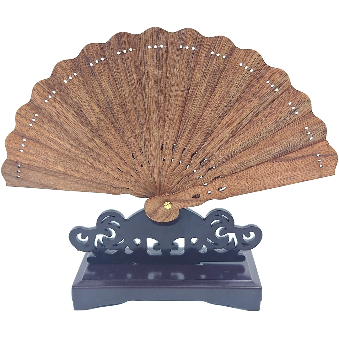 【11】福禄扇金丝楠木老料迷你扇3寸折扇