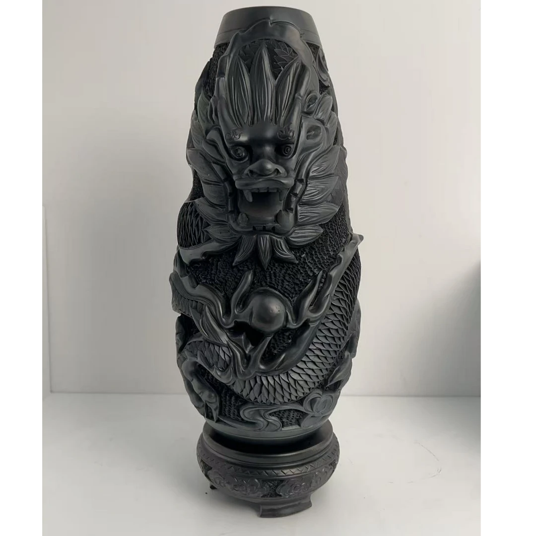 绥棱黑陶   龙腾盛世花瓶