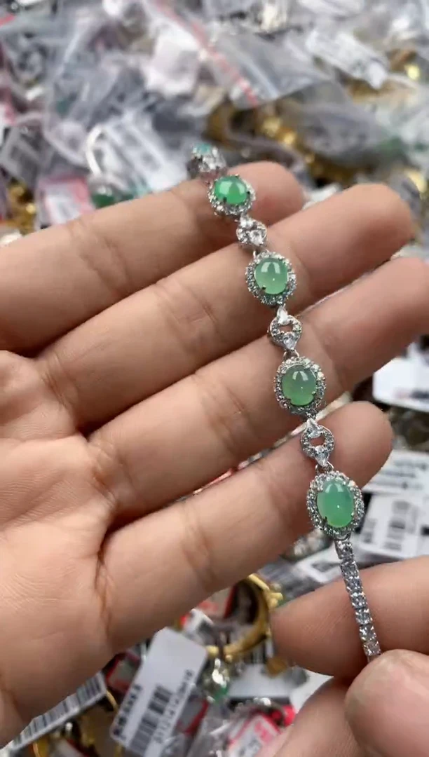 银S925镶嵌戒指翡翠444    3