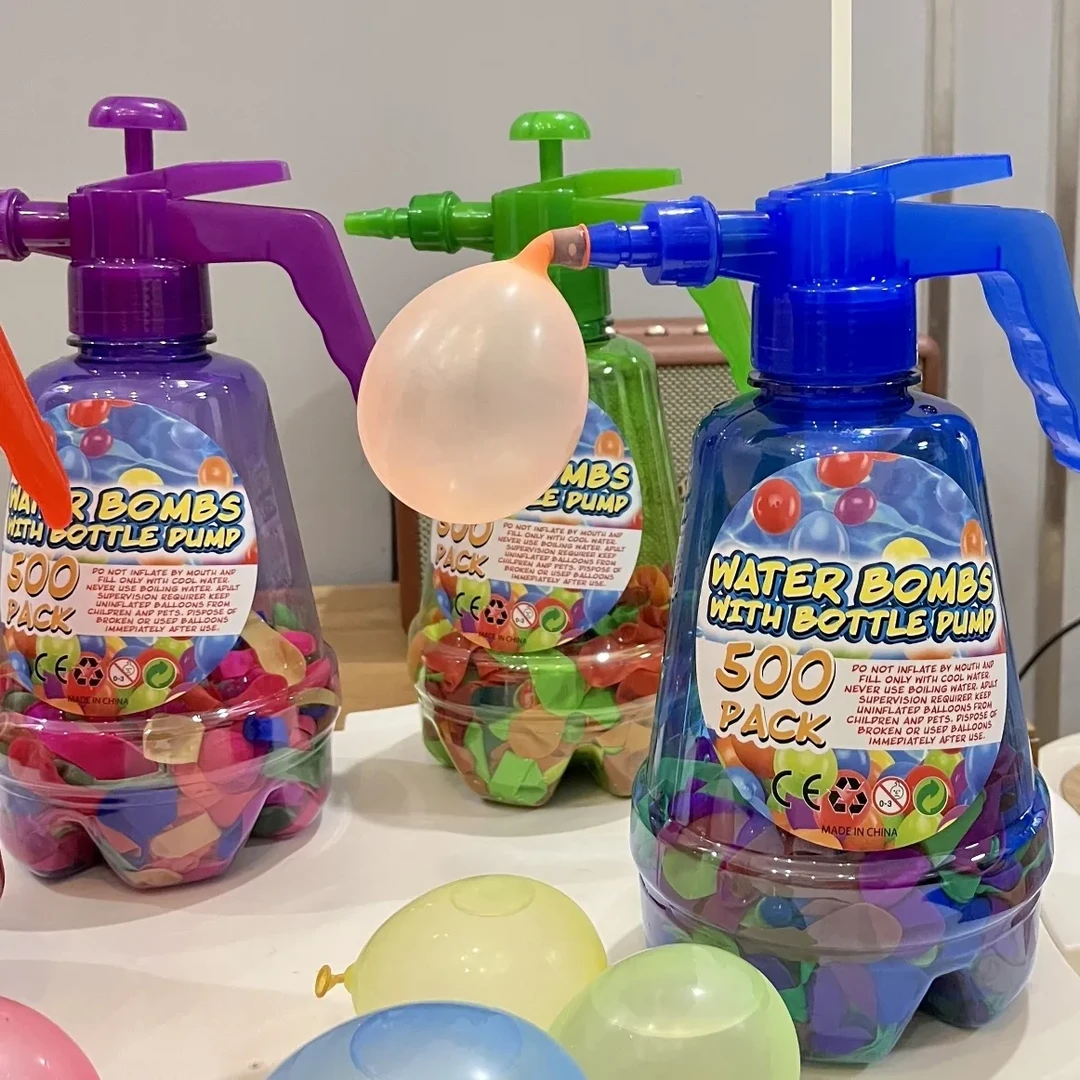 打水仗亲子派对游戏压力喷水壶儿童夏季户外气球玩具沙滩泳池水球
