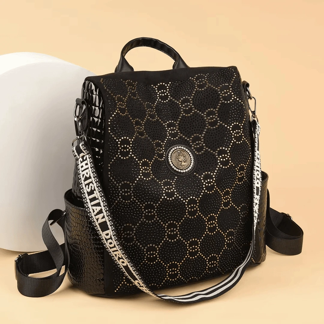 【现货】时尚亮钻包包双肩包轻奢洋气大容量女士包616