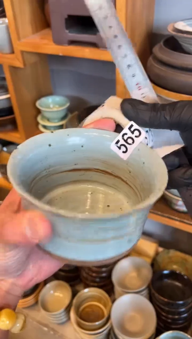 【闪购商品】瓷片565  蓝麻点竹节碗（四个哦）