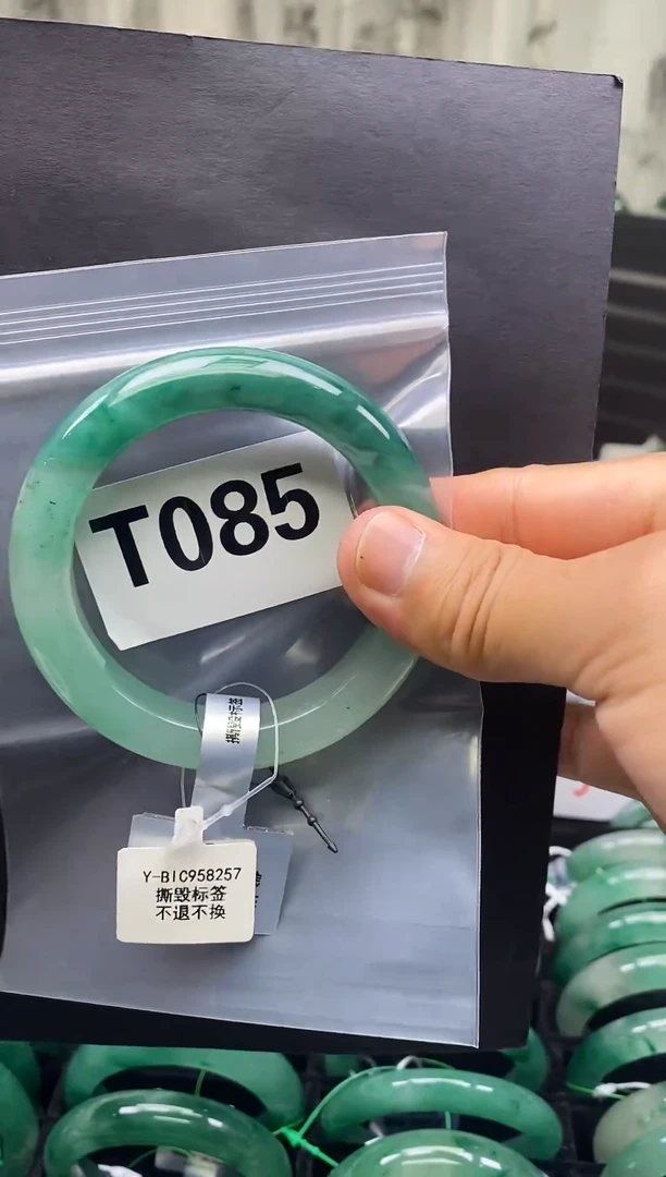 未镶嵌手镯石英质玉（非洲翠）5657圈口T085