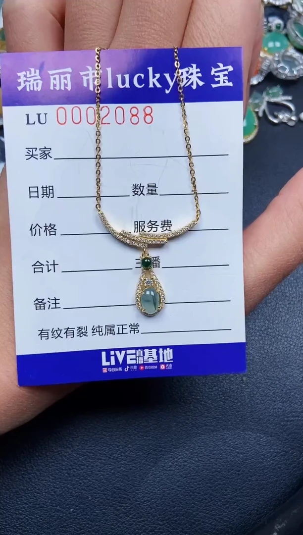 【闪购商品】翡翠颈饰银S925镶嵌2088