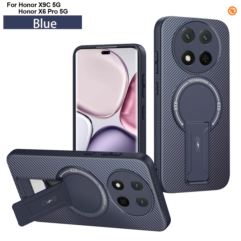 适用荣耀X9C手机壳X60pro国内碳纤维纹理磁吸充电硬壳X9CSmart轻