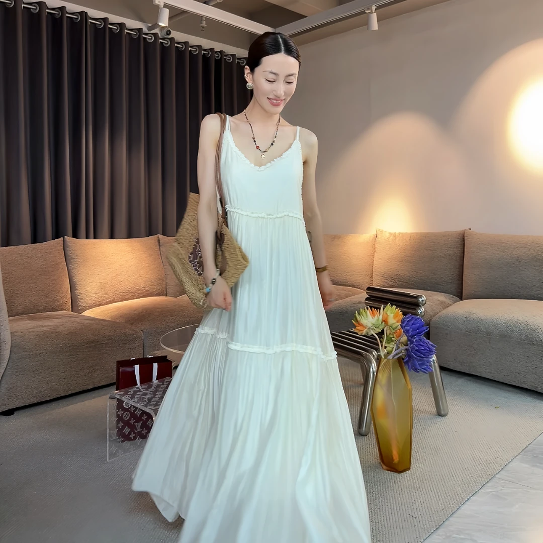 【高定私服】夏季法式吊带连衣裙气质时尚百搭连衣裙HS35083