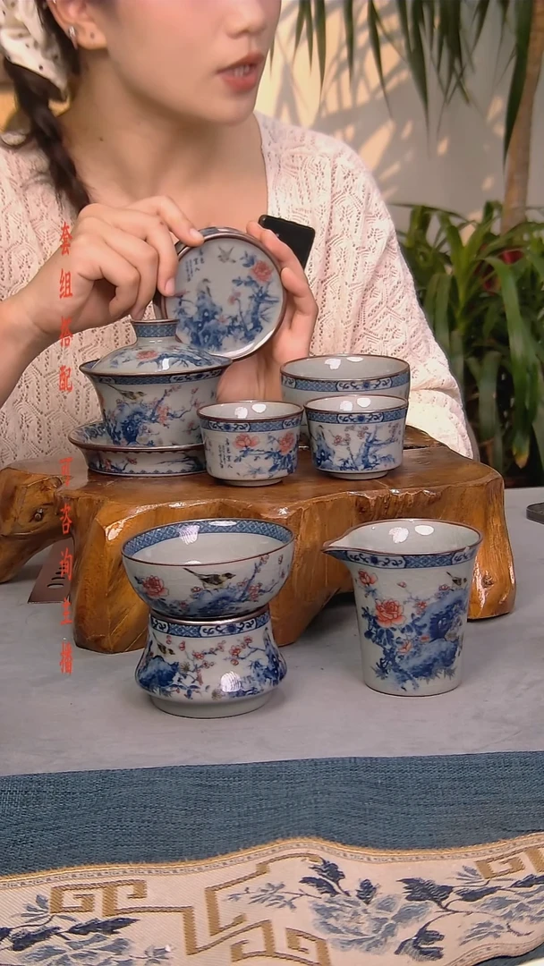 简装家用款7件套 老陶泥开片纹陶瓷茶具
