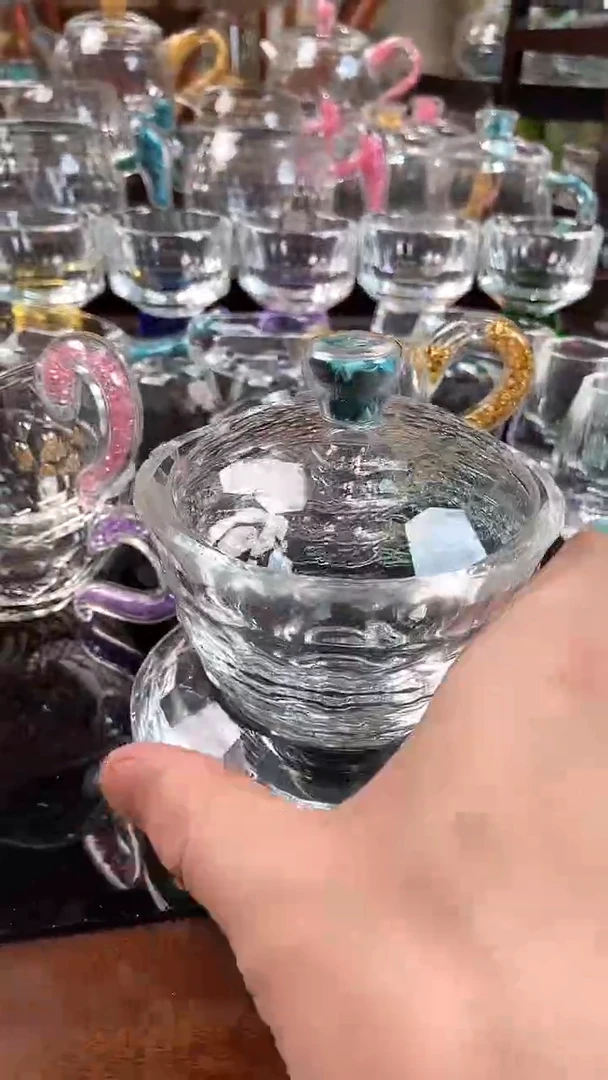 【闪购商品】绿松石水晶盖碗压制款