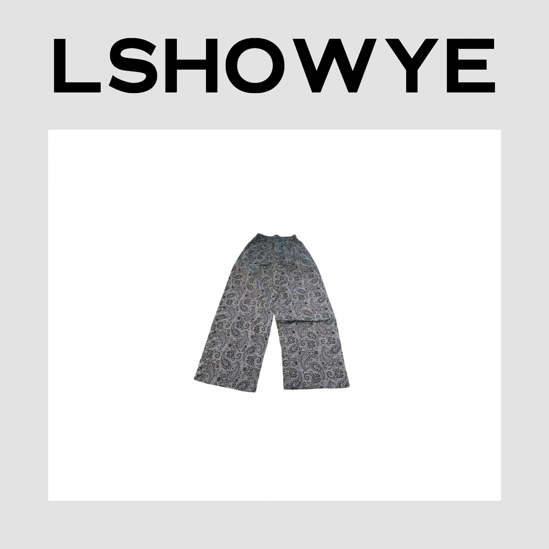 LSHOWYE｜欧韩麻棉料腰果花裤子 77912