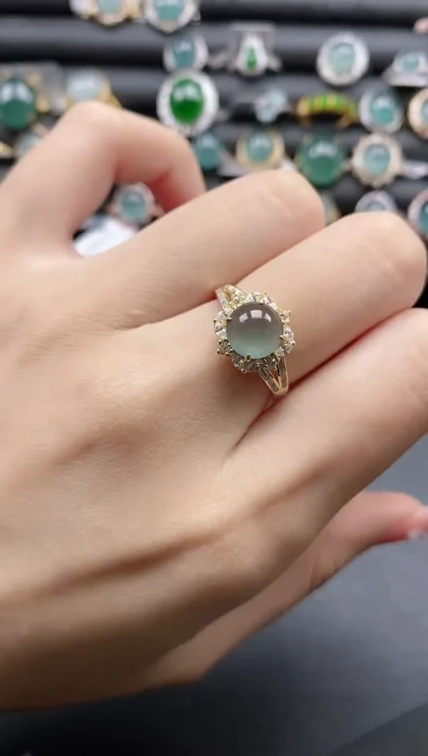 【闪购商品】翡翠戒指银S925镶嵌111111-