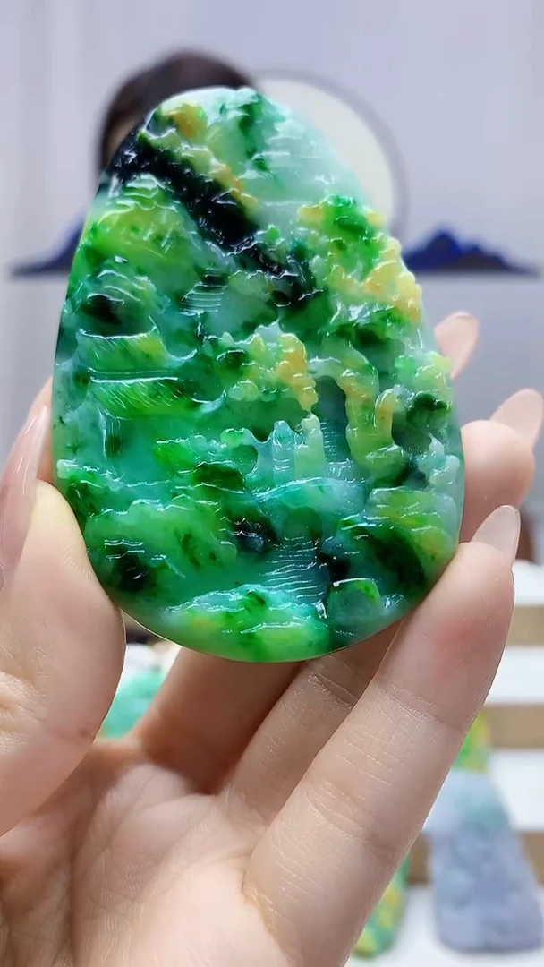 未镶嵌定制翡翠园*会4829ty-毛货挂件