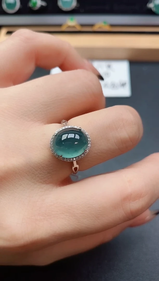 银S925镶嵌戒指翡翠508