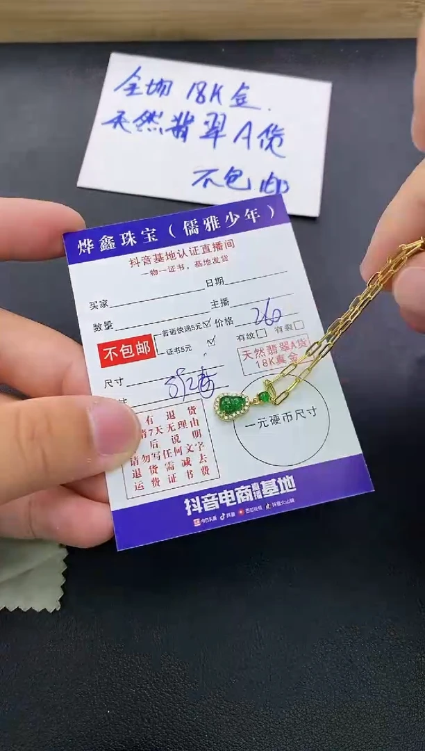 颈饰银S925镶嵌翡翠天然翡翠A货项链