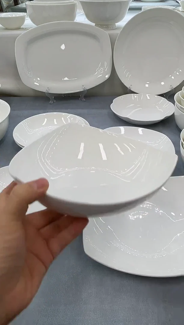 骨瓷纯白骨瓷8三角碗2个