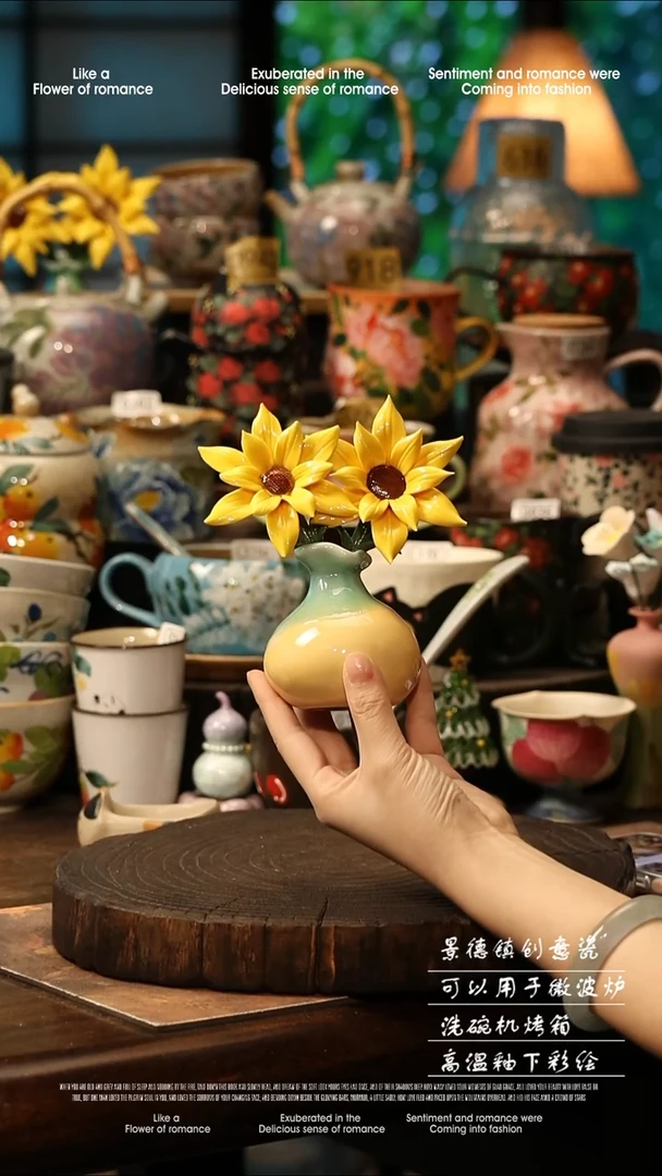 陶瓷景德镇高温釉下彩手工手绘款式@G100@