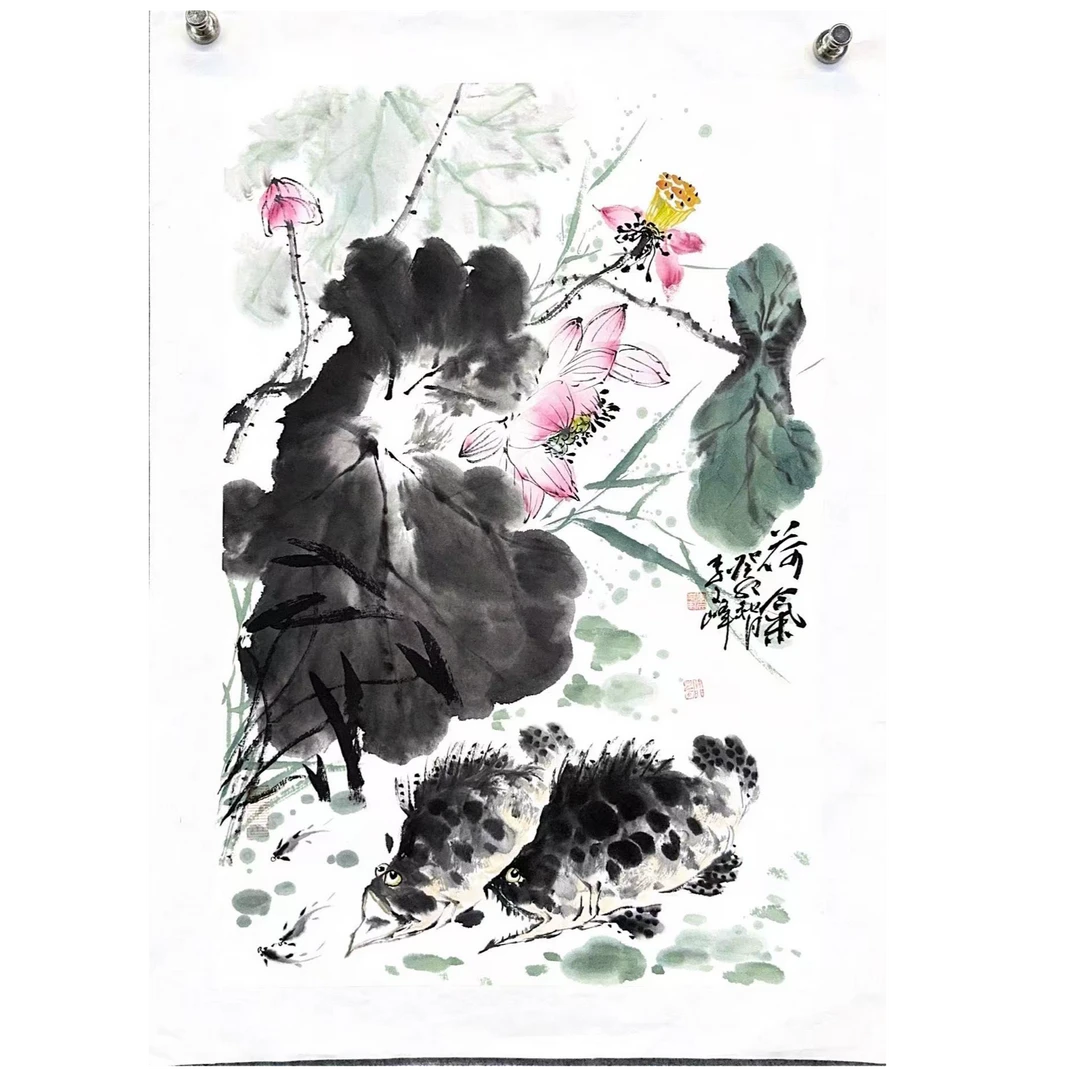 四尺三开-荷气-李老师作品