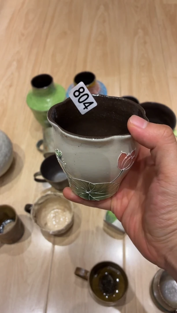 瓷片干***名804手工手绘咖啡杯1个