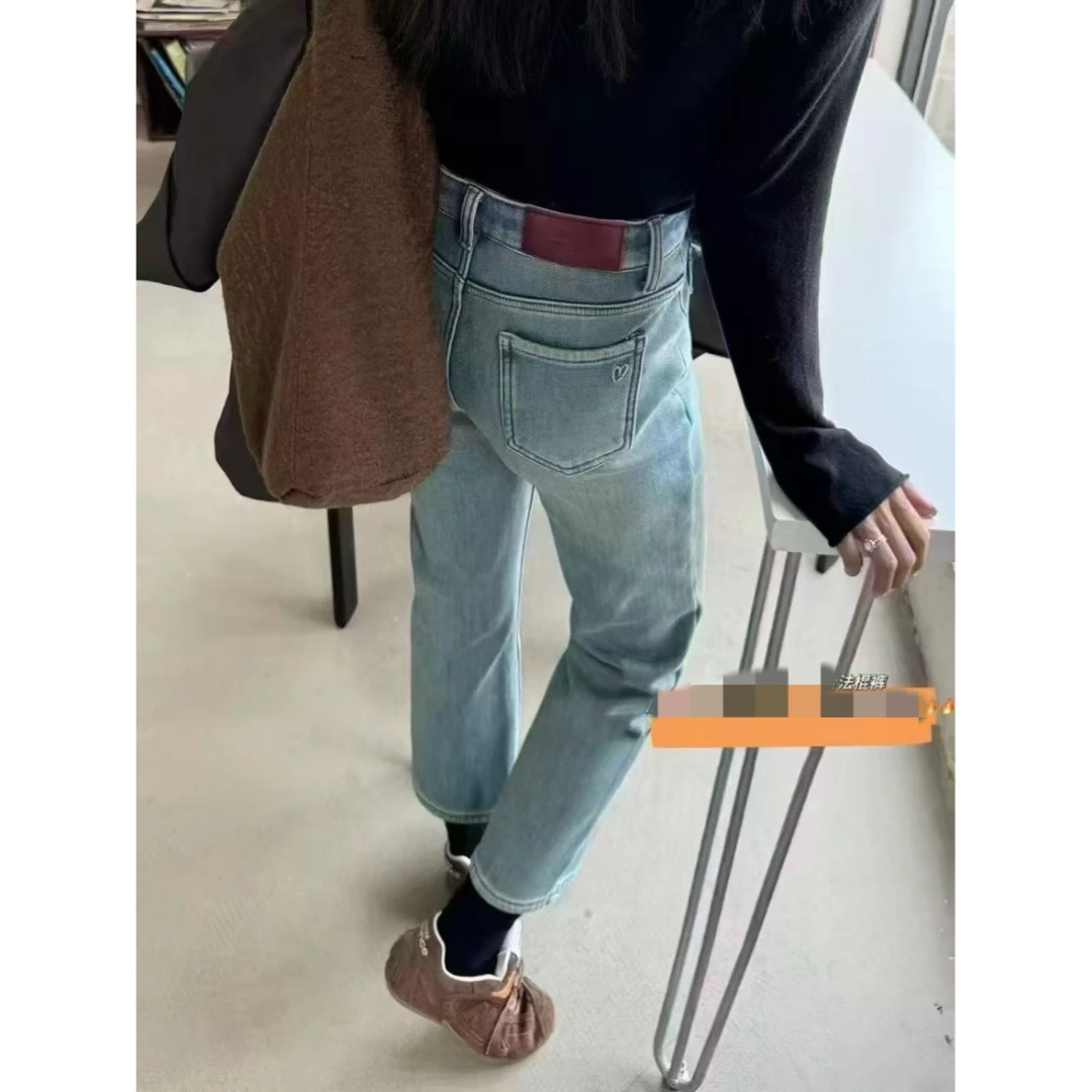 艳艳家 时尚韩版显瘦百搭法棍裤