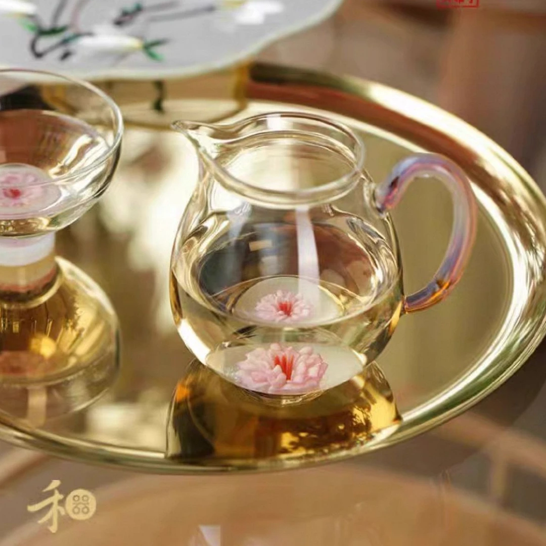 禾器花语棠韵系列 高硼硅玻璃公道杯 容量；320ml