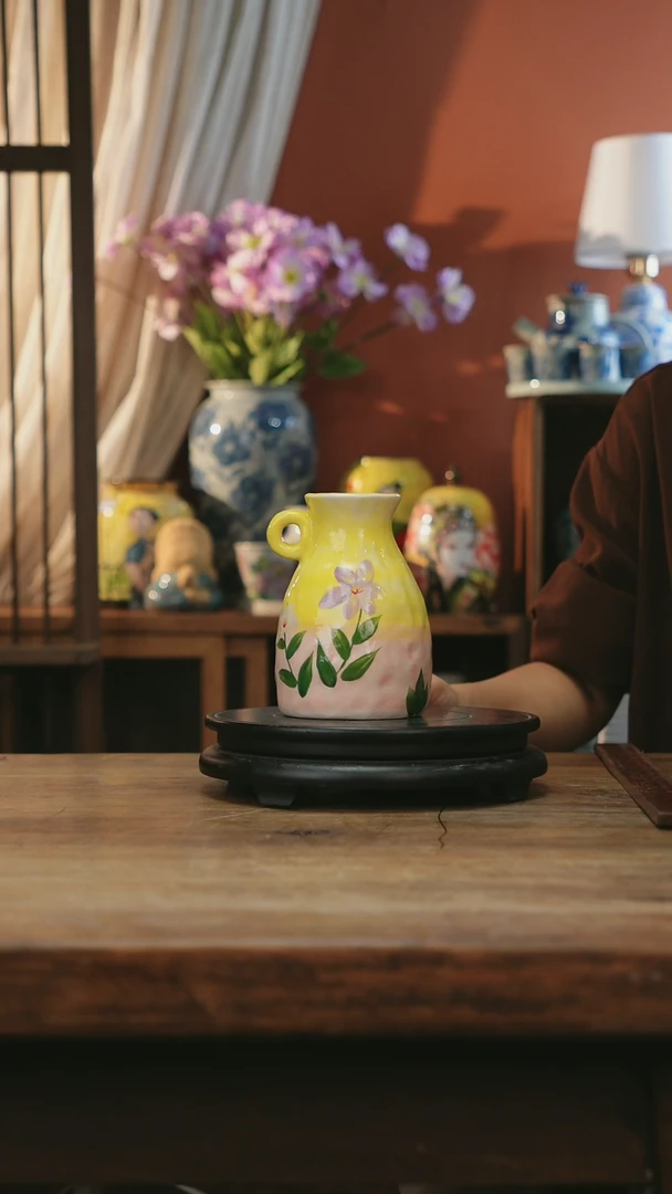 瓷片景德镇釉下彩手绘陶瓷花瓶