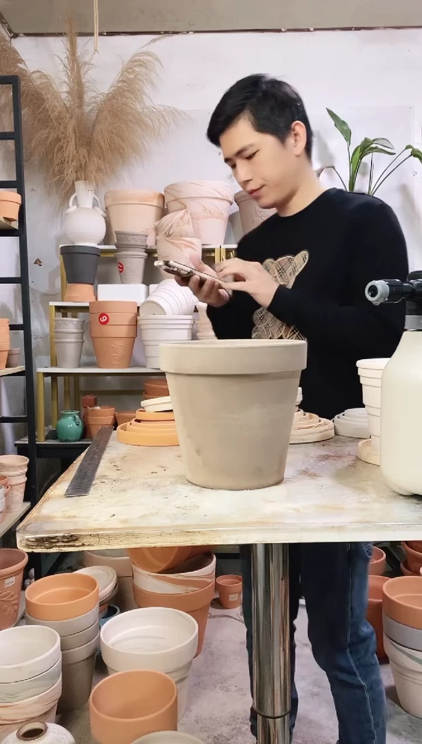 瑕疵无售后20*18灰陶国际 1盆无托