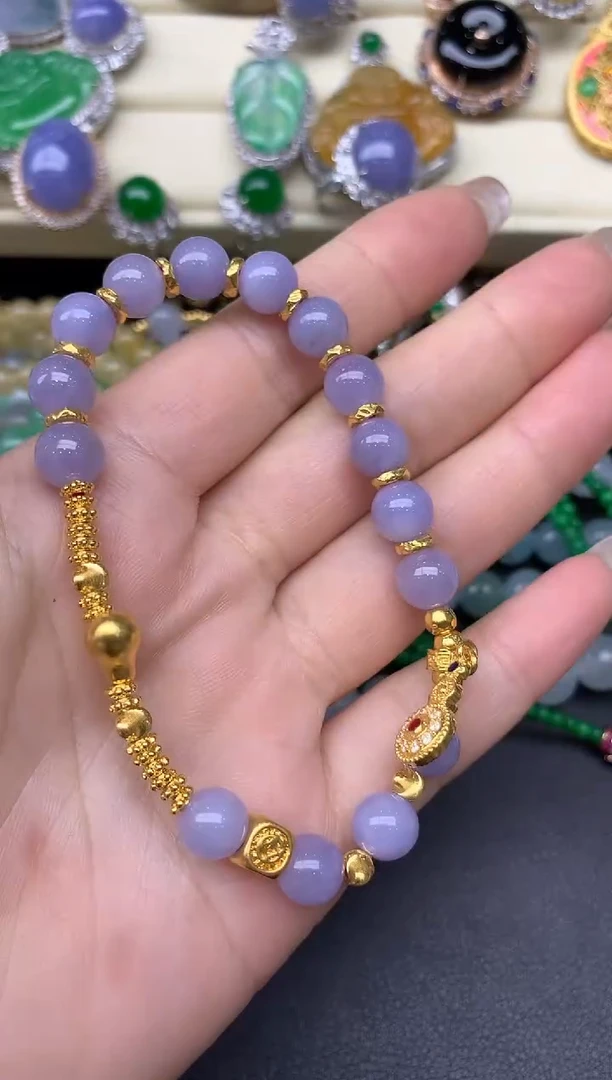 手串翡翠足金镶嵌355-七夕珠宝季