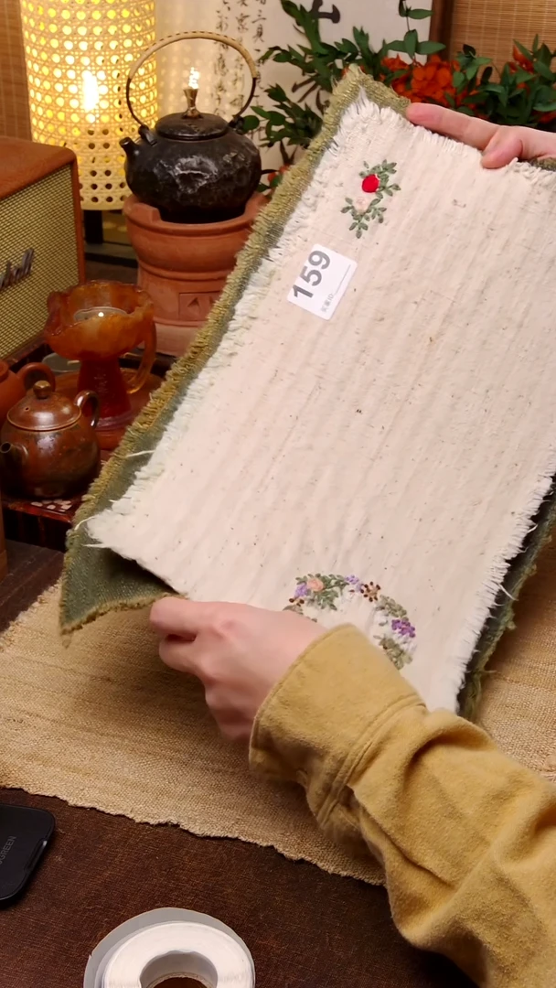 盈***询Cici手作刺子绣柿染壶垫杯159