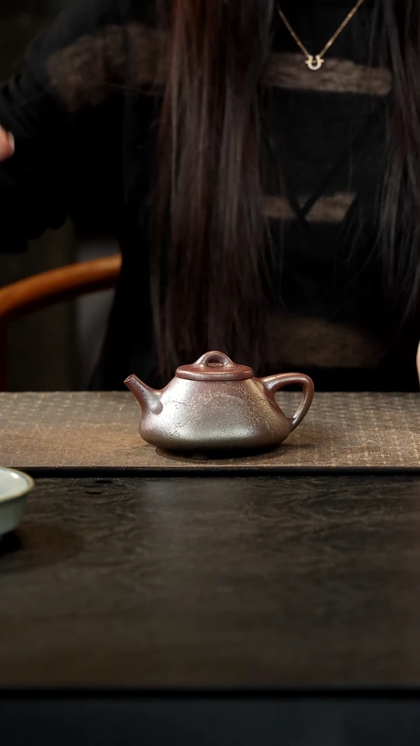 茶壶紫砂陌*言柴烧红降坡梅花子冶