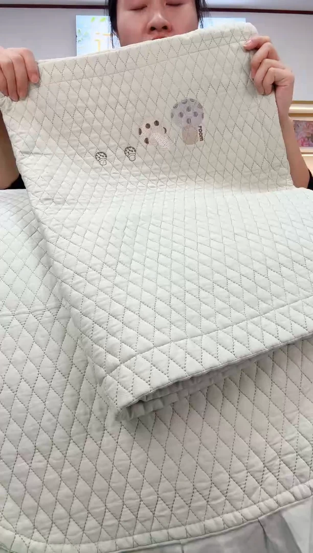 棉天丝床盖三件套小蘑菇2.5*2.7