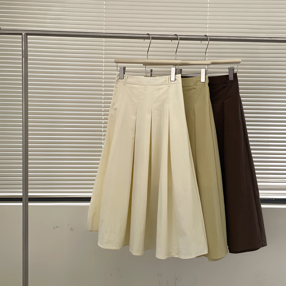 2311三色松紧腰裙子