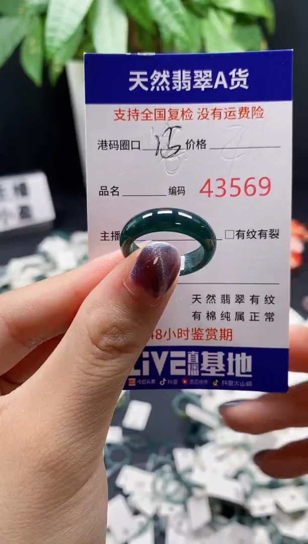 翡翠戒指未镶嵌天然翡翠戒圈3569