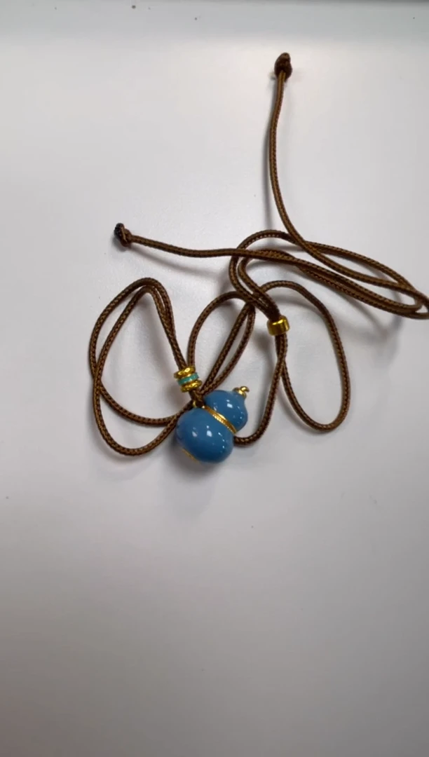 ?****我珐琅蓝色葫芦吊坠