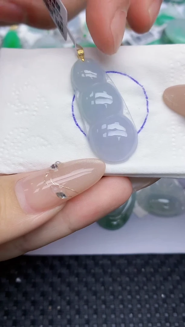 颈饰18K金镶嵌翡翠206   天然翡翠A货  百元以上9米证书费自理