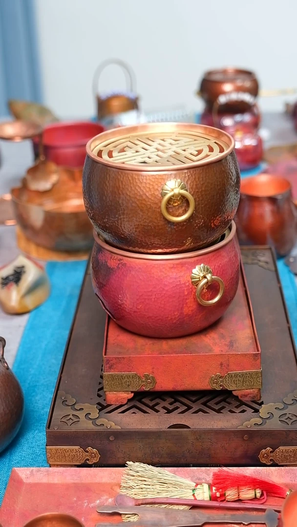 纯紫铜烤色碳炉（860克左右）烧色请备注