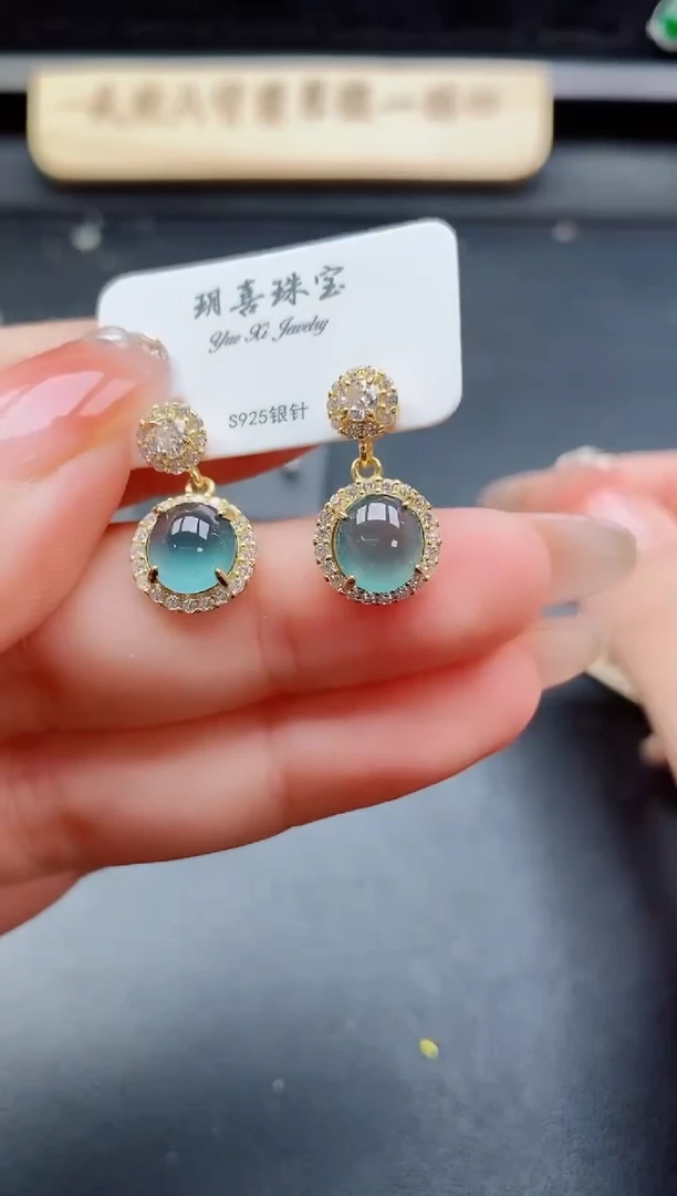 银S925镶嵌戒指翡翠1