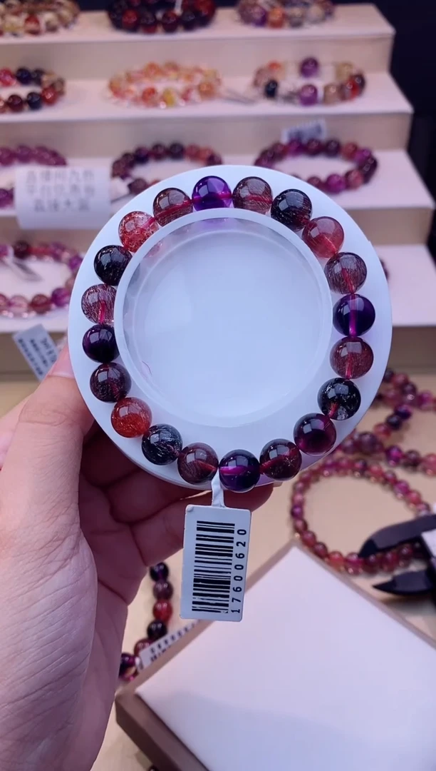 未镶嵌手链水晶黑加仑超七9m+