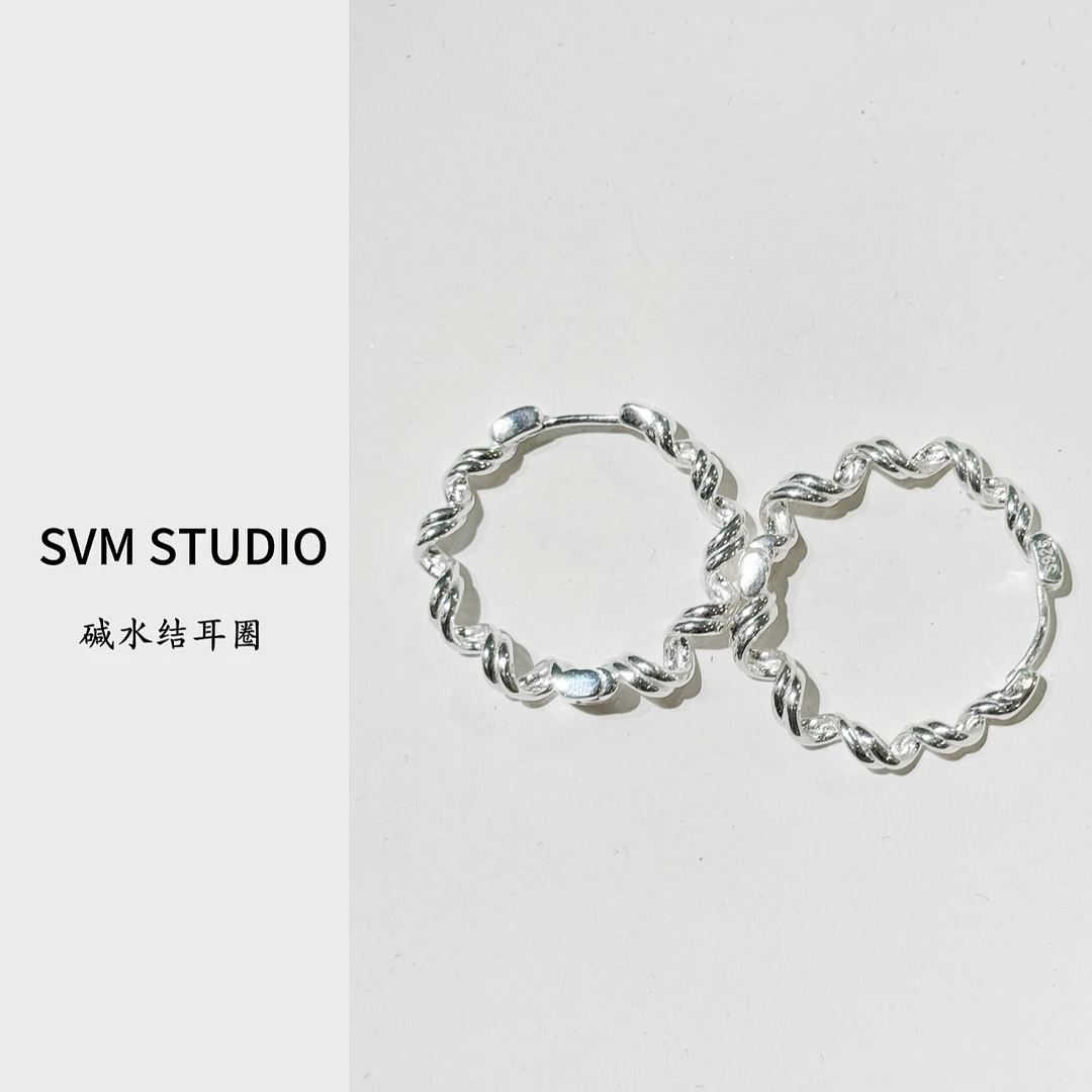 925银耳饰 SVM首饰·碱水结大耳圈