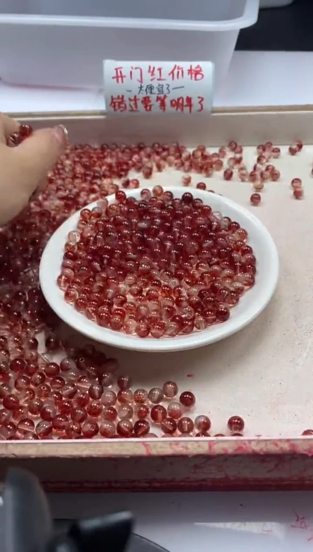 【闪购商品】水晶颈饰未镶嵌w146红幽灵烤色6mm*30颗