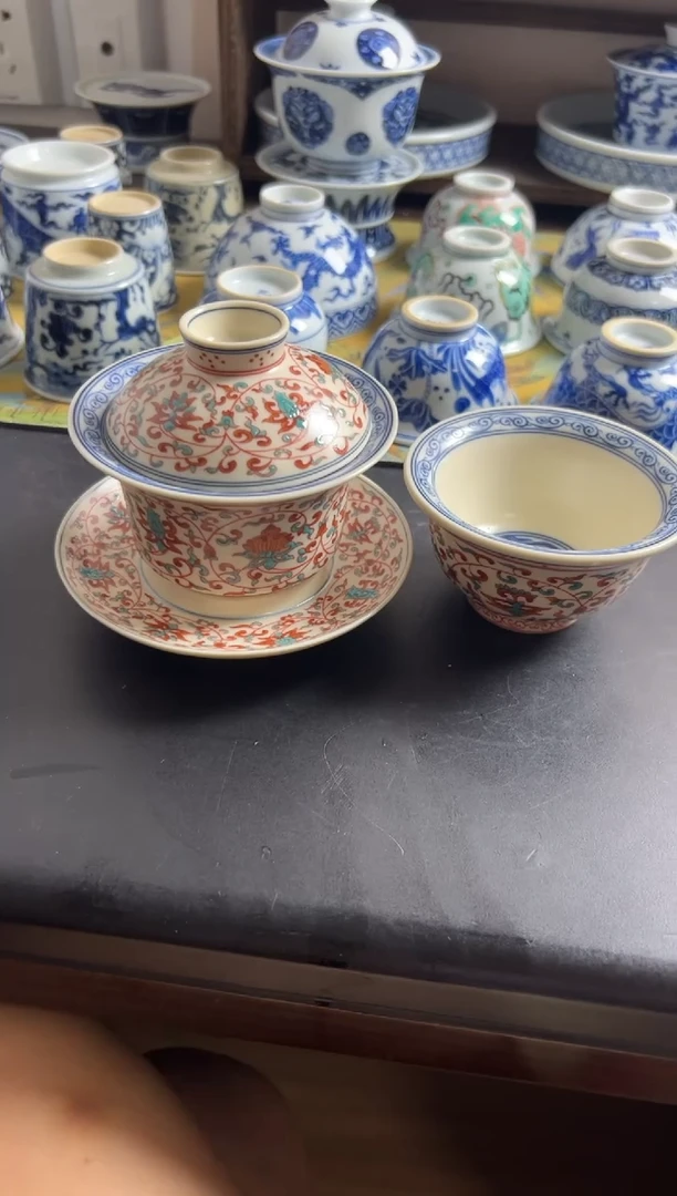 景德镇高温陶瓷主人杯一套