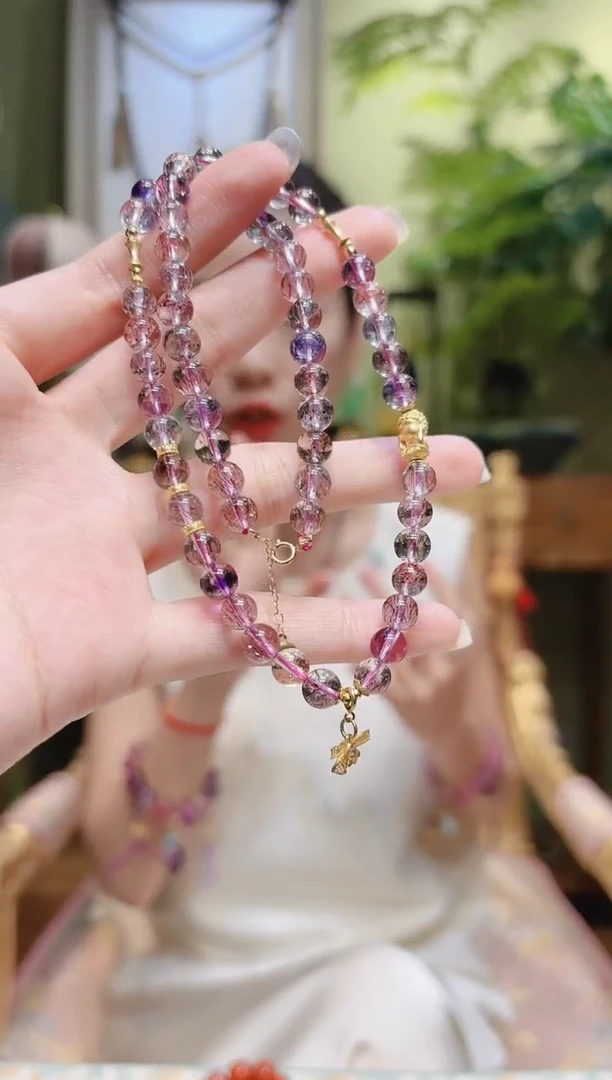 【闪购商品】水晶项链18K金镶嵌蝴蝶结超七项链