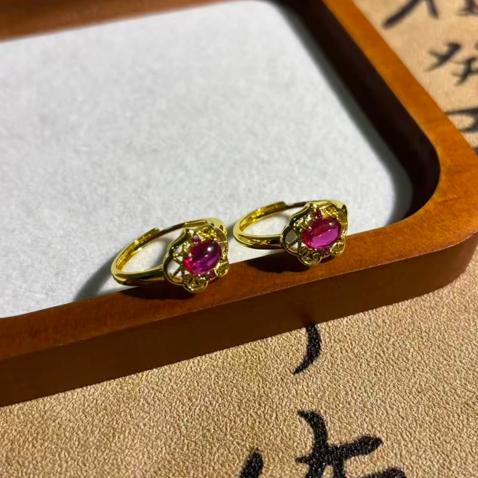 培育红宝石培育红宝石如意蛋面戒开口戒*（多样性发一件）