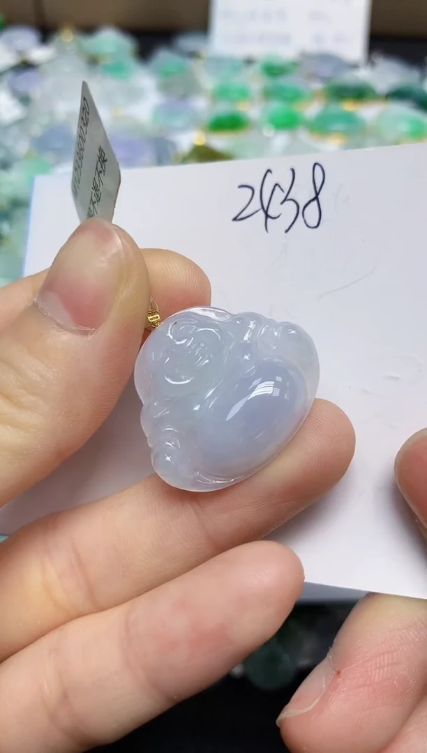 翡翠18K金镶嵌颈饰天然缅甸翡翠A货