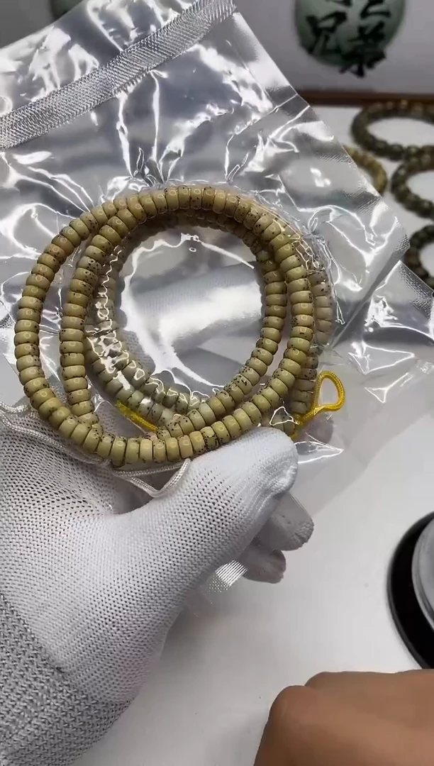 星月菩提手串305 石玉料氧化药片手持 6*3mm