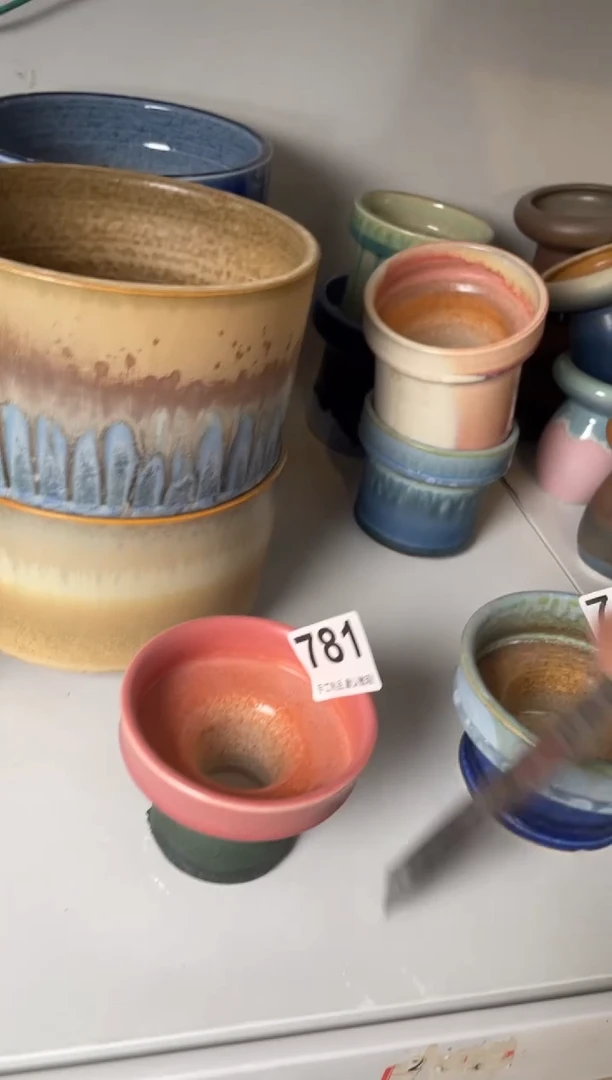 瓷片9***阳781微瑕知木小芳花盆编号