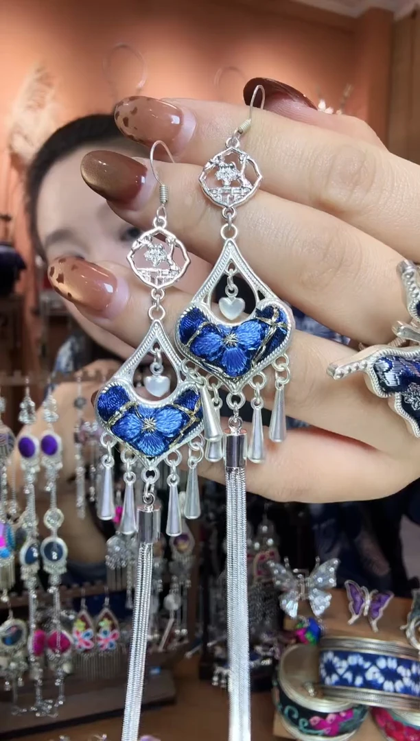 刺绣纯手工民族风耳环