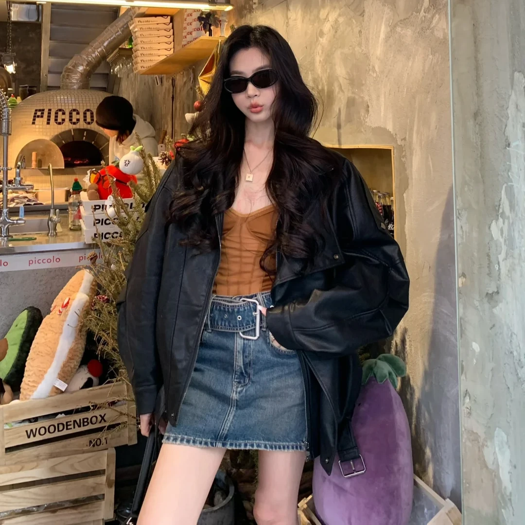 短外套皮衣女百搭皮夹克千金风ins春季薄款上衣短款女式杨树林